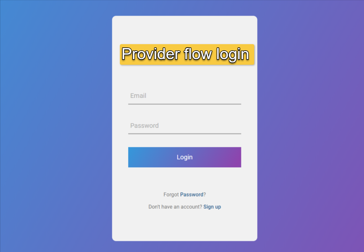 Provider flow login